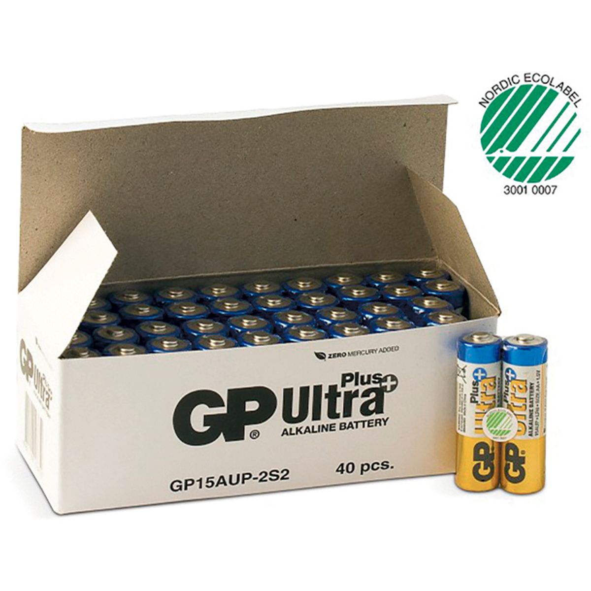 Batteri GP AA (LR6) Ultra+alkaline 1,5V 40 stk
